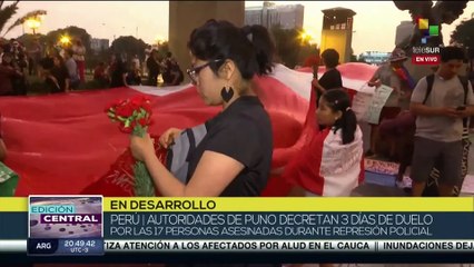 Download Video: Perú: Autoridades de Puno decretan tres días de duelo por las 17 víctimas de la represión policial