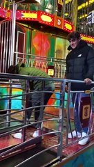 Girl Gets Trapped on Fun House Obstacle