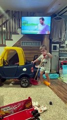 Kid Preps To Repair His Toy Car
