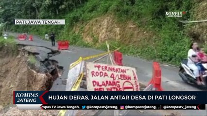 Hujan Deras, Jalan Antar Desa di Pati Longsor