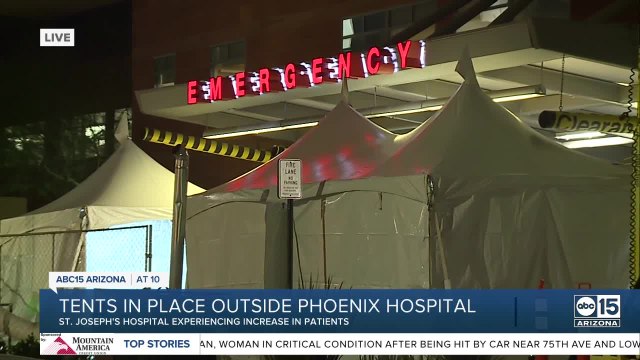 Tents placed outside Phoenix hospital