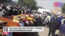 Realizan velorio colectivo para 17 personas tras enfrentamientos en Perú