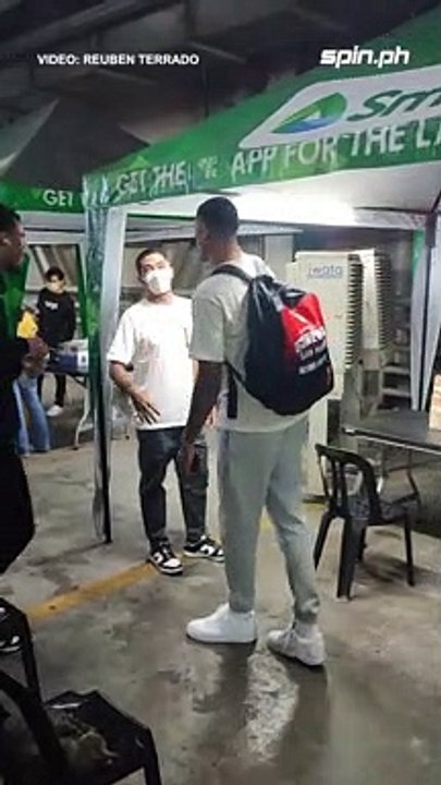 El Tinyente LA Tenorio lines up for the swab testing before game #PBAFinals
