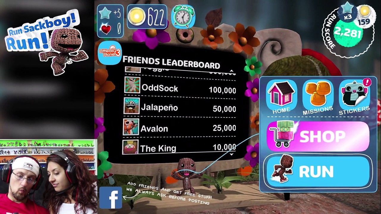 Let's Play RUN SACKBOY RUN!  What's a Turd Pole-  FGTEEV DAD & MOM Gameplay (Little Big Planet Fun!)