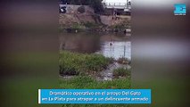 Dramático operativo en el arroyo Del Gato en La Plata para atrapar a un delincuente armado