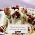 CUISINE ACTUELLE - Gratin de gnocchis, chipolatas et épinards au Cantal