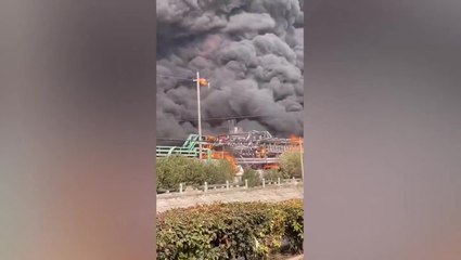 China: Huge fire rages at cobalt recycling factory in Taizhou