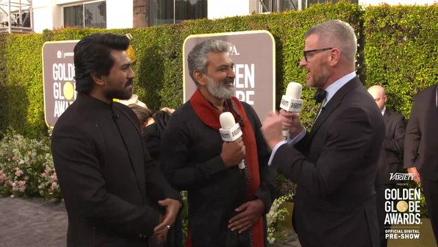 Golden Globes Red Carpet - S.S. Rajamouli & Ram Charan Teja