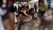 Paliza a una chica en el aeropuerto de Los Ángeles