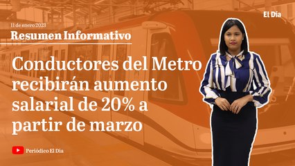 Conductores del Metro recibirán aumento salarial de 20% a partir de marzo
