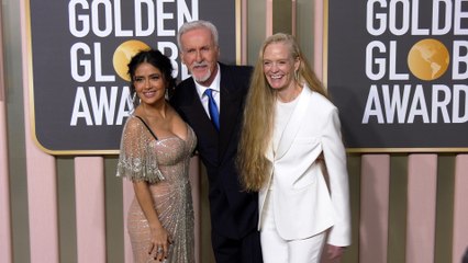 James Cameron and Suzy Amis Cameron 2023 Golden Globes Arrivals