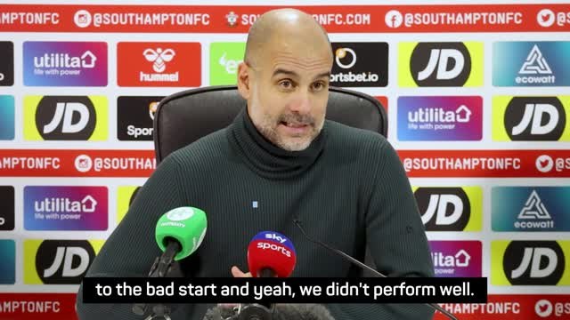 Guardiola fumes - 'Southampton were better than City'