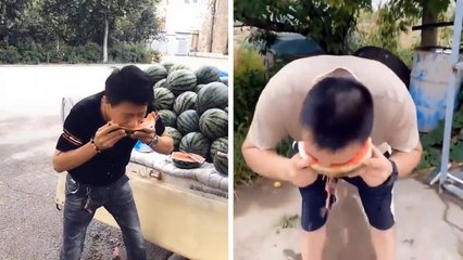 He Ate This Watermelon in One Second...