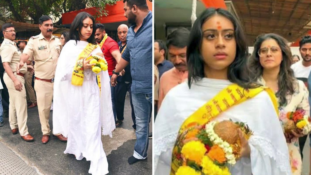 Kajal Devgan की बेटी Nysha अपनी मां के साथ पहुंची सिद्धिविनायक मंदिर और किया ये बड़ा काम ,bollywood