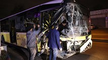 Ümraniye'de otomobil ile İETT otobüsünün kaza anı kamerada