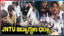 ABVP Students Protest At JNTU Register Chamber Over JAC Issue _ Hyderabad _ V6 News