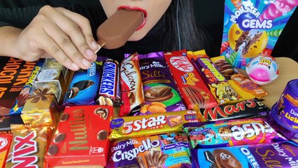 ASMR_EATING CHOCOLATE CHOCOLATE PARTY DAIRYMILK CRISPELLO,MAGNUM TRUFFLE _DARKCHOCOLATE_FOOD VIDEOS