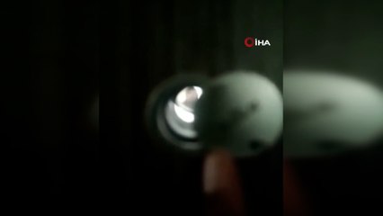 Evine gelen hırsızı kapı deliğinden görüntüledi