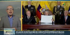 Ecuador investiga red de corrupción en empresas públicas