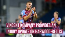 Vincent Kompany provides an injury update on Man City loanee Taylor Harwood-Bellis