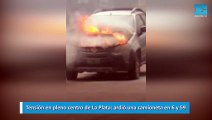 Tensión en pleno centro de La Plata, ardió una camioneta en 6 y 59