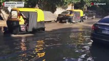 Watch: Heavy rain flood streets in Alexandria