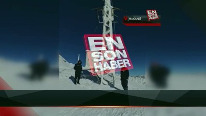 Hakkari Yüksekova'da elektrik direkleri dondu