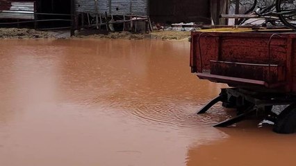 Burdur'da Sağanak Yağış Etkili Oldu, Köydeki Ev ve Ahırları Su Bastı