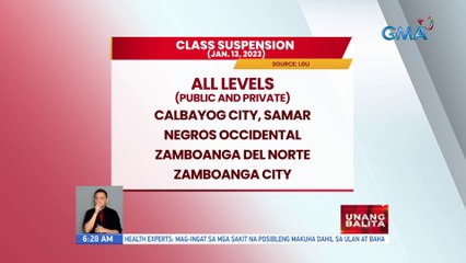 Class suspension as of 6:28 AM (January 13, 2023) | UB