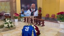 Italie - L'arrivée de Mancini au mémorial de Vialli