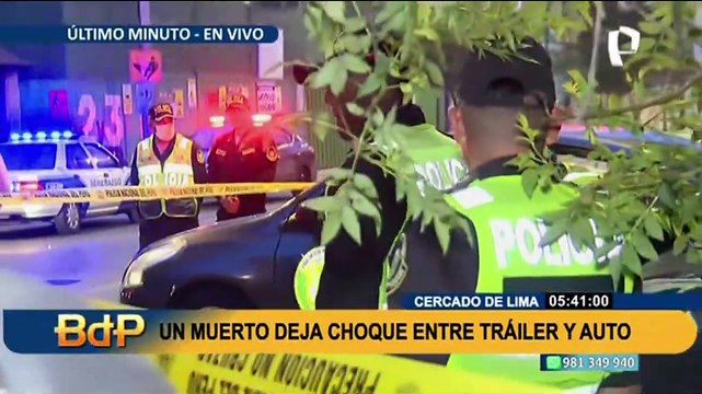 Cercado de Lima: Choque entre un tráiler y un auto deja una persona fallecida