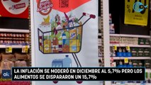 La inflación se moderó en diciembre al 5,7% pero los alimentos se dispararon un 15,7%