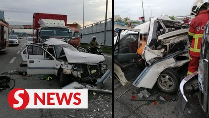 One dead, two hurt in six-vehicle pile-up on Federal Highway