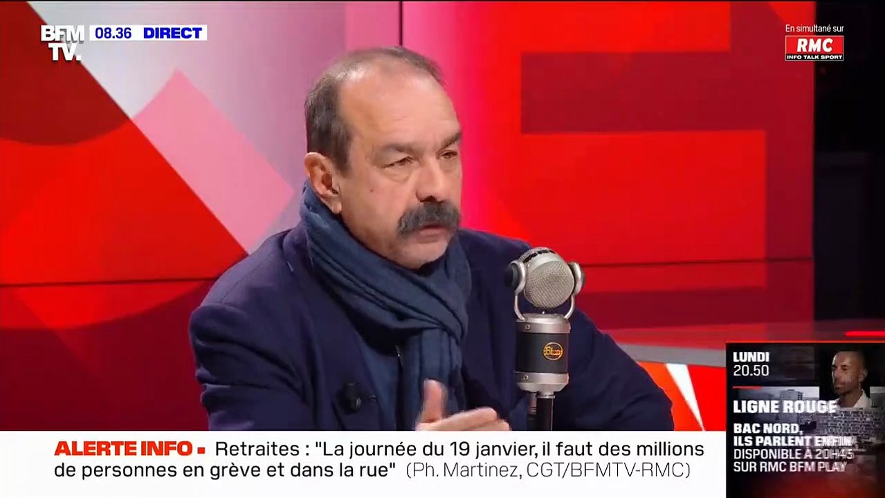 Le secrétaire général de la CGT, Philippe Martinez, accuse la Première ministre Elisabeth Borne de "mettre le feu" avec la réforme des retraites - VIDEO