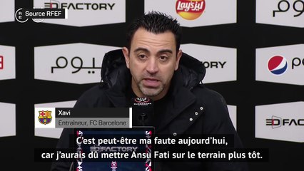 Supercoupe - Xavi : "J'aurais dû faire entrer Ansu Fati plus tôt !"