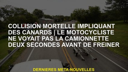 Collision mortelle impliquant des canardsLe motocycliste n'a pas vu le fourgon deux secondes avant d