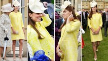 KATE’S WINNING MATERNITY FASHION! Princess Brightens Up Palace Garden Party In Canary Yellow Coat