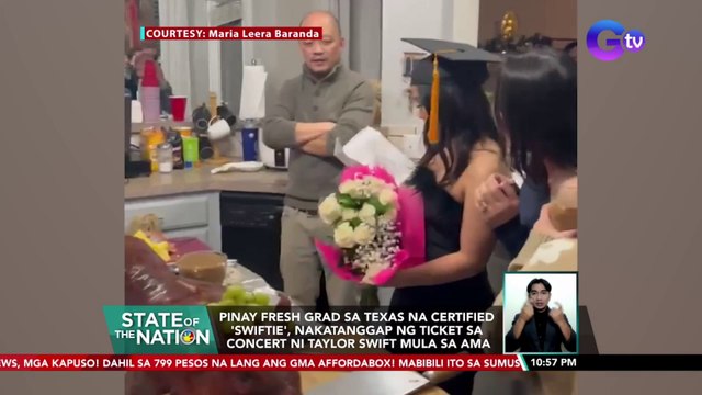 Pinay fresh grad sa Texas na certified 'Swiftie', nakatanggap ng ticket sa concert ni Taylor Swift mula sa ama | SONA