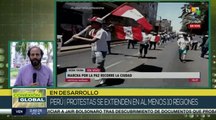 Peruanos mantienen movilizaciones contra el gobierno