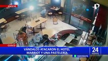 Vandalismo en Cusco: atacan conocido hotel y ocasionan destrozos en negocios