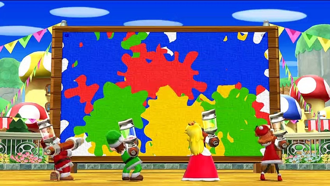 Mario Party 9: Step It Up Santa Mario vs Santa Luigi vs Pecah vs Daisy