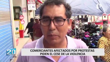 Comerciantes afectados por protestas piden cese de la violencia