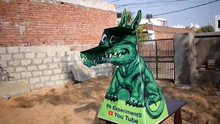 Biggest T-Rex Dragon Rotating Head Illusion | 3D DIY Illusion