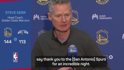 BASKETALL: NBA: Kerr thankful to the Spurs for 'emotional' night at Alamodome