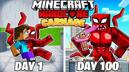 Survived 100 Days as Carnage in Hardcore Minecraft! 💥