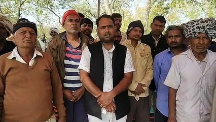 Appeal to stop illegal mining on pasture land, sarpanch and villagers sitting on dharna