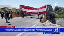 Moquegua: bloquean kilómetro 1,146 de la Panamericana Sur y dejan varados a extranjeros