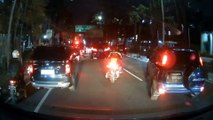 Ambulance stuck in traffic jams on Jakarta streets