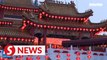 Lanterns lit up in Malaysia's Thean Hou Temple to celebrate CNY