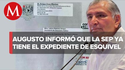 SEP ya recibió expediente del caso de la ministra Yasmín Esquivel: Adán Augusto López